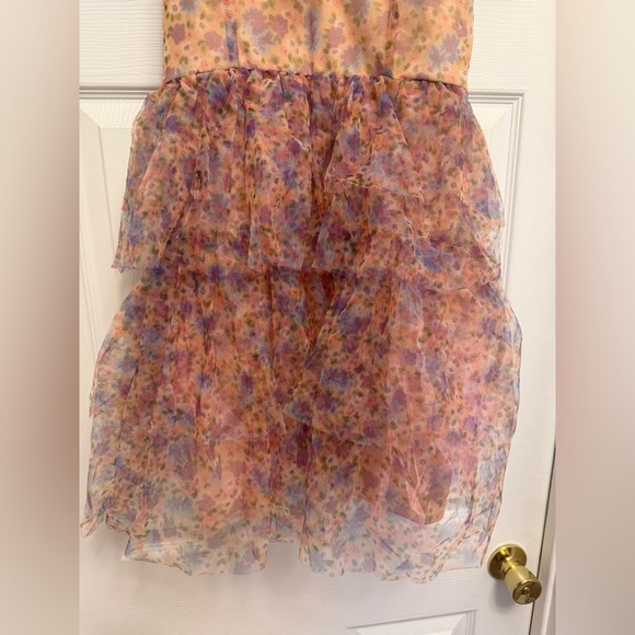 Dixie DX Collection Pink Floral Tiered Tulle Dress Size S Made In Italy NWT - Picture 6 of 12